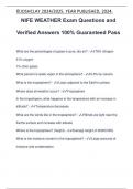 NIFE WEATHER Exam Questions and Verified Answers 100% Guaranteed Pass