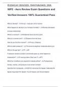 NIFE - Aero Review Exam Questions and Verified Answers 100% Guaranteed Pass