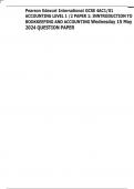 Pearson Edexcel International GCSE 4AC1/01 ACCOUNTING LEVEL 1 /2 PAPER 1: INNTRODUCTION TO BOOKKEEPING AND ACCOUNTING Wednesday 15 May 2024 QUESTION PAPER