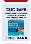 Test Bank Davis Advantage for Pediatric Nursing Critical Components of Nursing Care Third Edition Rudd, Kocisko Newest Edition 2024