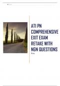 ATI PN COMPREHENSIVE EXIT EXAM RETAKE WITH  NGN QUESTIONS