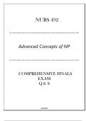 LU-NURS 492 (Advanced Concepts of NP) Comprehensive Finals Exam Q & S 2024.