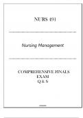 LU-NURS 491 (Nursing Management) Comprehensive Finals Exam Q & S 2024.