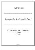 LU-NURS 301 (Strategies for Adult Health Care I) Comprehensive Finals Exam Q & S 2024