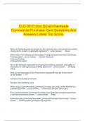 CLG 0010 Dod Governmentwide Commercial Purchase Card Questions And Answers Latest Top Score.