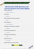 Biochemistry ACS Questions and  Correct Answers the Latest Update