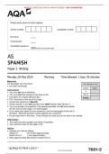 VERIFIED/AQA 2024 AS SPANISH Paper 2 Writing MERGED QUESTION PAPER> MARK SCHEME> 100% GUARANTEE 