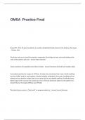 OMSA Practice Final Exam Questions and  Answers