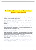  Penn Foster Pharmacology Questions And Answers 100% Verified.