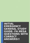 INITIAL EMERGENCY GENERAL STUDY GUIDE- FA MESA QUESTIONS WITH CORRECT ANSWERS!!