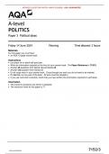 VERIFIED/AQA 2024 A-level POLITICS 7152/3  Paper 3 Political ideas MERGED QUESTION PAPER> MARK SCHEME> 100% GUARANTEE 