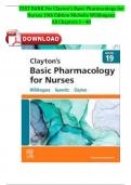 TEST BANK For Clayton’s Basic Pharmacology for Nurses 19th Edition Michelle Willihnganz, All Chapters 1 - 48, Complete A+ Guide ISBN:9780323812580 Newest Version