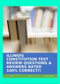 ILLINOIS CONSTITUTION TEST REVIEW QUESTIONS & ANSWERS RATED 100% CORRECT!!