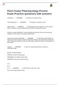 Penn Foster Pharmacology Proctor Exam Practice questions with answers