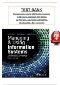 Test Bank for Managing and Using Information Systems: A Strategic Approach, 8th Edition by Pearlson, Saunders and Galletta, ISBN: 9781394215447, All 13 Chapters Covered, Verified Latest Edition