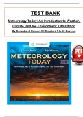 Test Bank for Meteorology Today: An Introduction to Weather, Climate, and the Environment 13th Edition, by Donald and Henson, ISBN: 9780357452073, All 20 Chapters Covered, Verified Latest Edition