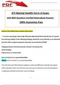 ATI Form A Mental Health Proctored Exam (2023 / 2024) with Questions and Verified Rationalized Answers, 100% Passing Score Guarantee 