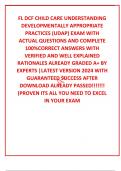 FL DCF CHILD CARE UNDERSTANDING DEVELOPMENTALLY APPROPRIATE PRACTICES (UDAP) EXAM WITH   ACTUAL QUESTIONS AND COMPLETE 100%CORRECT ANSWERS WITH VERIFIED AND WELL EXPLAINED RATIONALES ALREADY GRADED A+ BY EXPERTS |LATEST VERSION 2024 WITH GUARANTEED SUCCES