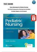 Pediatric Nursing: Critical Components of Nursing Care 3rd Edition Test bank by Kathryn Rudd, All 22 Chapters Covered, Verified Latest Edition