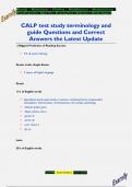 CALP test study terminology and  guide Questions and Correct  Answers the Latest Update