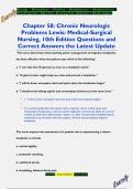 Chapter 58: Chronic Neurologic  Problems Lewis: Medical-Surgical  Nursing, 10th Edition Questions and  Correct Answers the Latest Update