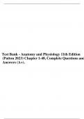 Test Bank For Anatomy and Physiology, 11th Edition By Patton, Consists Of 48 Complete Chapters, ISBN: 978-0323775717