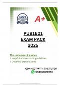 PUB1601 EXAM PACK 2025