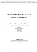 Solution Manual For Modern Control Systems 12th Edition By Richard C. Dorf Robert H. Bishop | All Chapters | Complete Guide A+