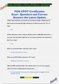 FOA CFOT Certification  Exam Questions and Correct  Answers the Latest Update