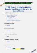 FPCC Exam 3 Highlights: Mobility Questions and Correct Answers the  Latest Update