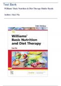 TEST BANK For Williams Basic Nutrition and Diet Therapy 16th Edition by Staci Nix || All Chapters 1- 23|| Latest Edition