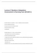 Lecture 2 Newborn Adaptation Assessment Test Questions and Answers