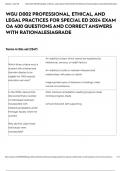 WGU D002 PROFESSIONAL, ETHICAL, AND LEGAL PRACTICES FOR SPECIAL ED 2024 EXAM OA 400 QUESTIONS AND CORRECT ANSWERS WITH RATIONALES|AGRADE