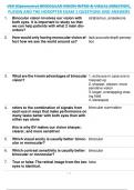 VS3 (Optometry) BINOCULAR VISION INTRO & VISUAL DIRECTION,  FUSION AND THE HOROPTER EXAM 1 QUESTIONS AND ANSWERS