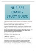 NUR 325 EXAM 2 STUDY GUIDE