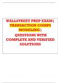 WALLSTREET PREP EXAM TRANSACTIONS COMPS MODELING 2024