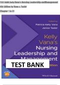 TEST BANK For Kelly Vana's Nursing Leadership and Management 4th Edition by Vana & Tazbir, ISBN: 9781119596615, All 31 Chapters Covered, Verified