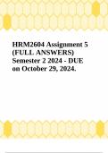 HRM2604 Assignment 5 (FULL ANSWERS) Semester 2 2024 - DUE on October 29, 2024.