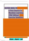 Solution Manual For A First Course in Machine Learning 2nd Edition By Simon Rogers, Mark Girolami (All Chapters, 100% Original Verified, A+