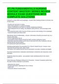 ATI PN FUNDAMENTALS NURSING CONTENT MASTERY SERIES REVIEW MODULE EXAM QUESTIONS WITH COMPLETE SOLUTIONS