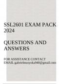 SSL2601 Exam pack 2024(Questions and answers)