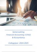 Samenvattingen FA3 & AA3 - Semester 4A Accountancy, een specialisme - Bachelor Accountancy