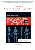 Test Bank For Radiographic Pathology for Technologists, 8th Edition by Nina Kowalczyk /  BEST EDITION