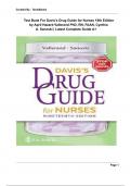 Test Bank For Davis's Drug Guide for Nurses 19th Edition by April Hazard Vallerand PhD, RN, FAAN, Cynthia A. Sanoski | Latest Complete Guide A+