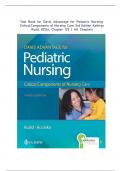 TEST BANK For Davis Advantage for Pediatric Nursing: Critical Components of Nursing Care, 3rd Edition by Kathryn Rudd, Complete Chapter's 1 - 22, 100 % Verified