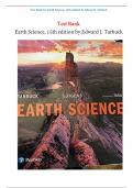 Test Bank for Earth Science, 15th edition by Edward J. Tarbuck / BEST EDITION