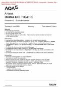 Actual 2024 AQA A-LEVEL DRAMA & THEATRE 7262/W Component 1 Question Ppr +  Mark Scheme + Insert Actual 2024 AQA A-LEVEL DRAMA AND THEATRE 7262/W Component 1 Drama and  theatre Merged Question Paper + Mark Scheme + Insert