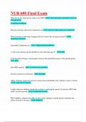 NUR 600 (Advanced Clinical Pharmacology) Final Exam Review 2024 with Verified Answers 