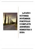 LJU4801 OCTOBER NOVEMBER PORTFOLIO  (COMPLETE ANSWERS) Semester 2 2024 - DUE  10 NOVEMBER 2024