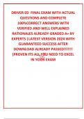 DRIVER ED  FINAL EXAM WITH ACTUAL QUESTIONS AND COMPLETE 100%CORRECT ANSWERS WITH VERIFIED AND WELL EXPLAINED RATIONALES ALREADY GRADED A+ BY EXPERTS |LATEST VERSION 2024 WITH GUARANTEED SUCCESS AFTER DOWNLOAD ALREADY PASSED!!!!!!! (PROVEN ITS ALL YOU NEE